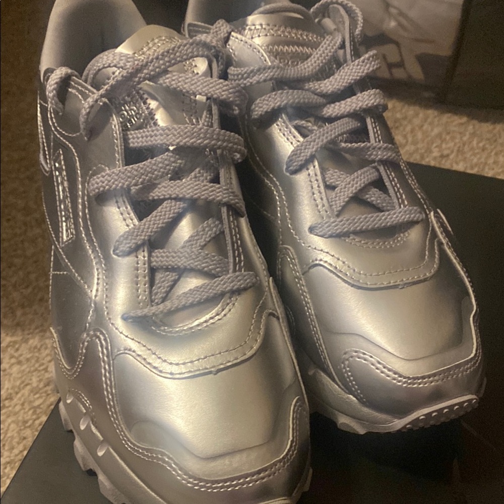 Cardi B Reebox Silver Sneakers